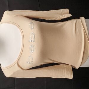 bebe Swoop Neck 3/4 Sleeved Top SZ MD